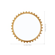 Living and Home Pine Wood American Transitional Style Decorative Wall Mounted Mirror | Brown