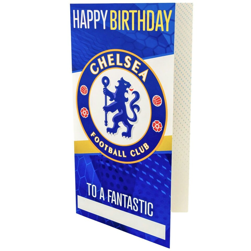 image 1 of Chelsea FC Customisable Birthday Card - Blue/White - One Size