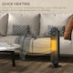 image 5 of HOMCOM Ceramic Space Heater Tower Heater W/ Oscillation, Black