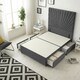 image 1 of Sunburst Divan Bed with 4 Drawers & 54'' Floor Standing Headboard Plush Velvet | Grey | Charcoal