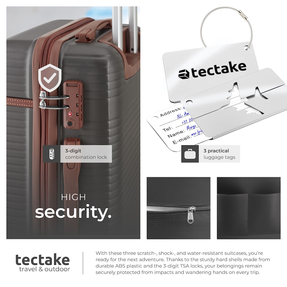 image 1 of Suitcase Set Madison - 13-piece, 3 suitcases, packing cubes, TSA lock | Grey | anthracite | 1