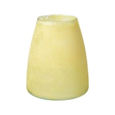 Recycled Cloudy Frosted Glass Flower Vase - Citrus Yellow- H20 x W17cm