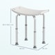image 5 of HOMCOM Height Adjustable Shower Stool, Aluminium Shower Chair, Non-Slip Bath Stool for Elderly, Disabled, Seniors, Pregnant, White