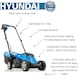 image 3 of Hyundai 33cm 1300W Electric Lawn Mower, 11m Detachable Power Cable, 3 Heights & 30L Collection Bag | HYM3313E