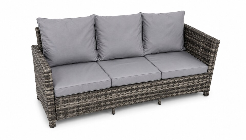 image 1 of The Maldives Grey Aluminium 9 Seat Corner Gas Firepit Rattan Dining Set