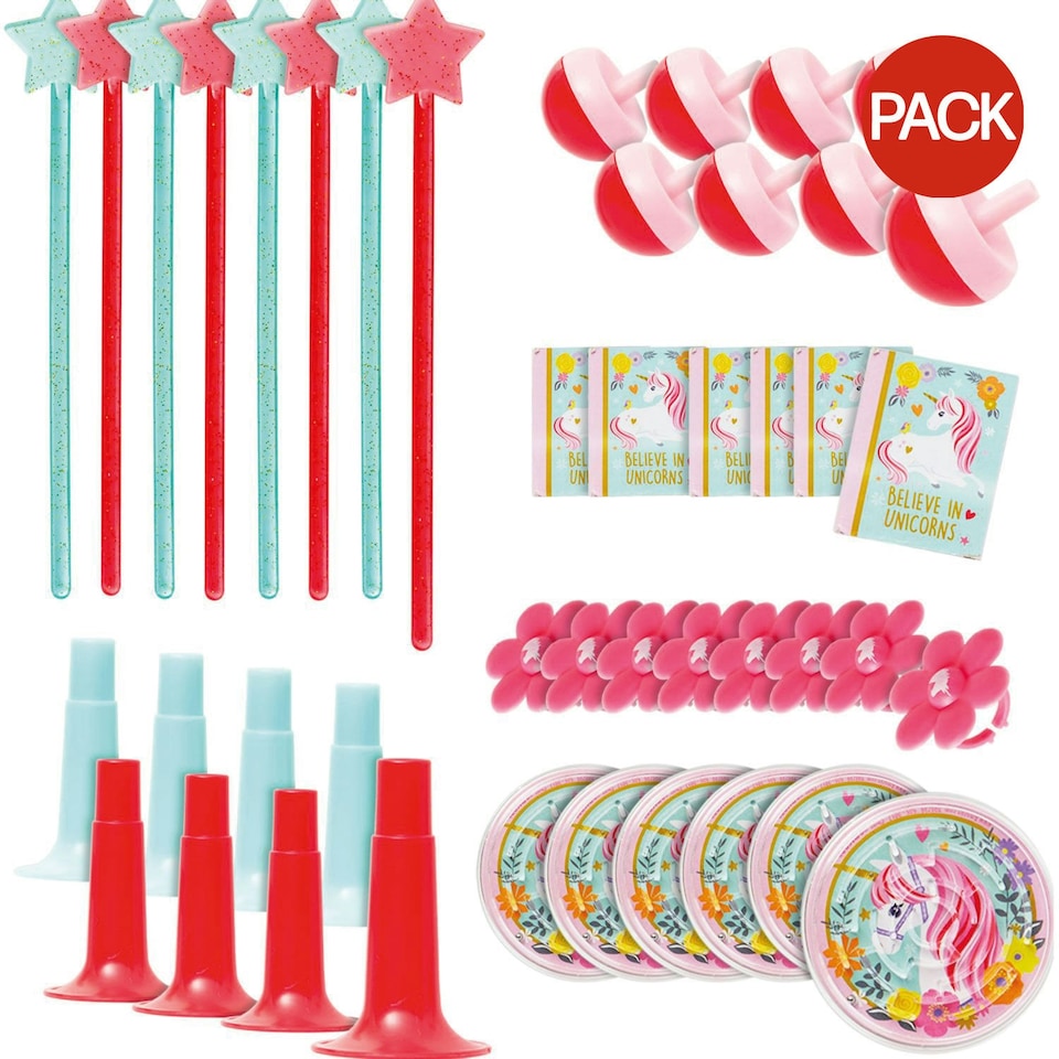 image 1 of Amscan Magical Unicorn Party Favours (Pack of 48) - Multicoloured - One Size