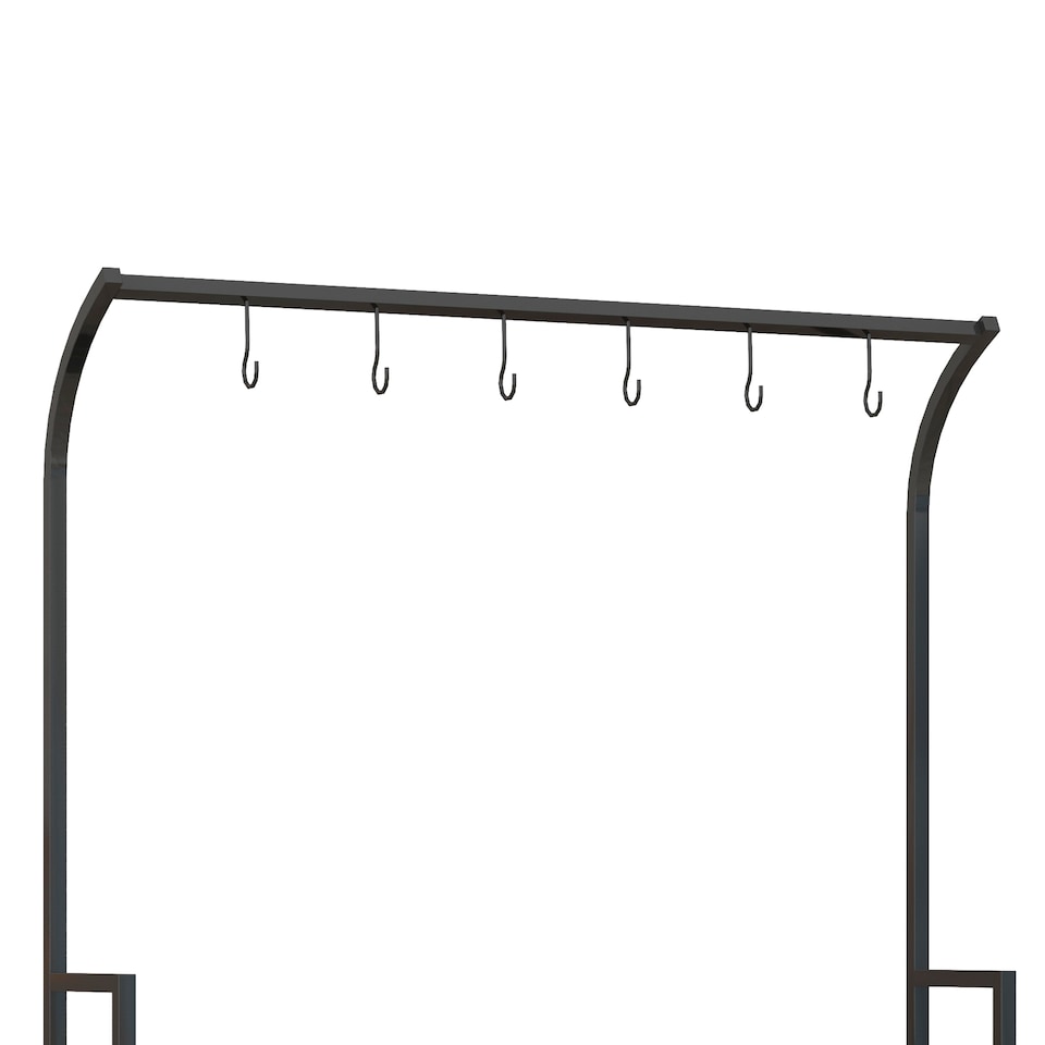 image 1 of Outsunny 3 Tiered Plant Rack Stand with Hanging Hooks for Indoor Outdoor Use