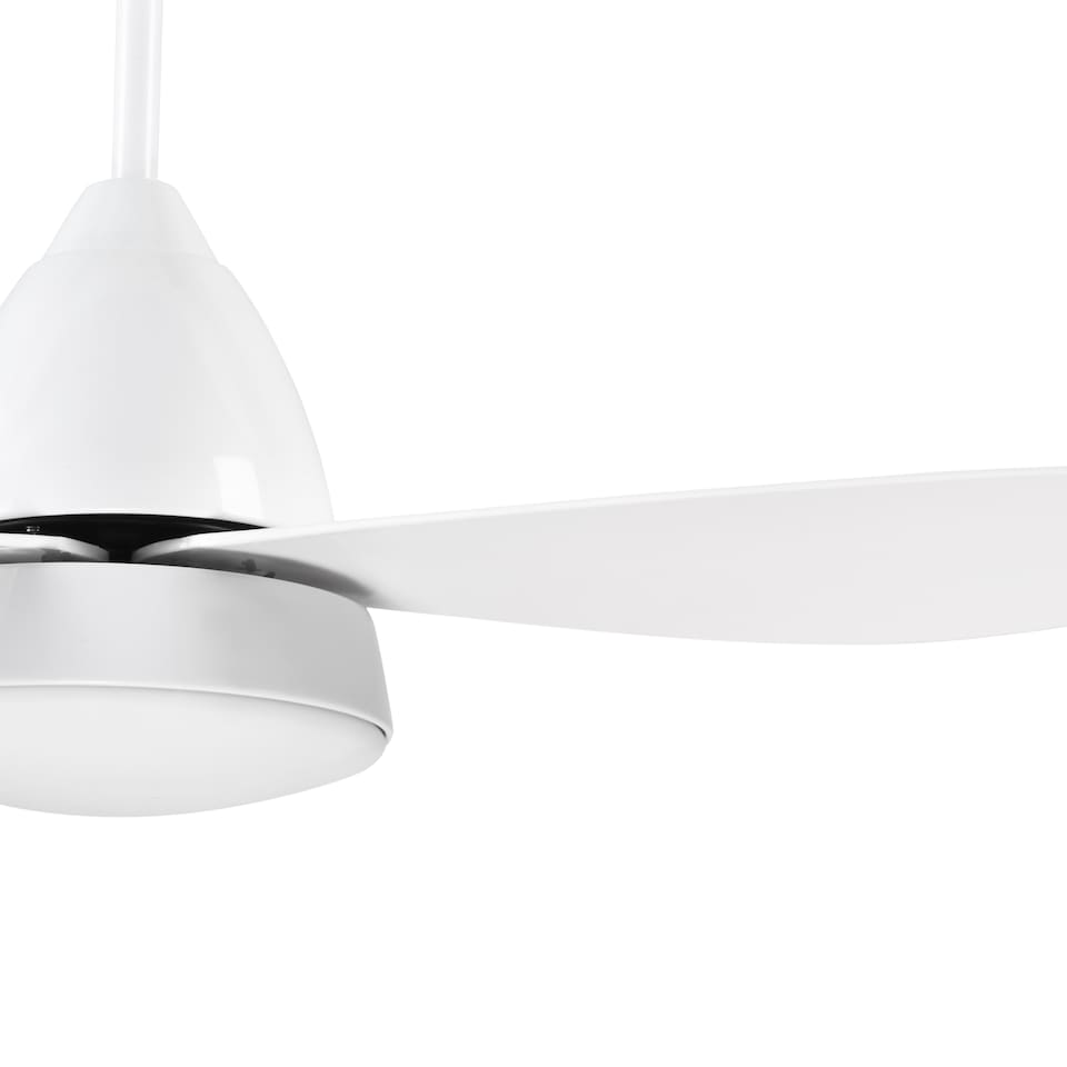 image 1 of HOMCOM Reversible Ceiling Fan with Light, 3 Blades Indoor Modern Mount White LED Lighting Fan with Remote Controller, for Bedroom, Living Room, White