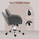 image 5 of HOMCOM Computer Desk Chair, PU Leather Swivel Office Chair, Makeup Vanity Chair with Height Adjustable, Wheels, for Home Study Bedroom, Grey