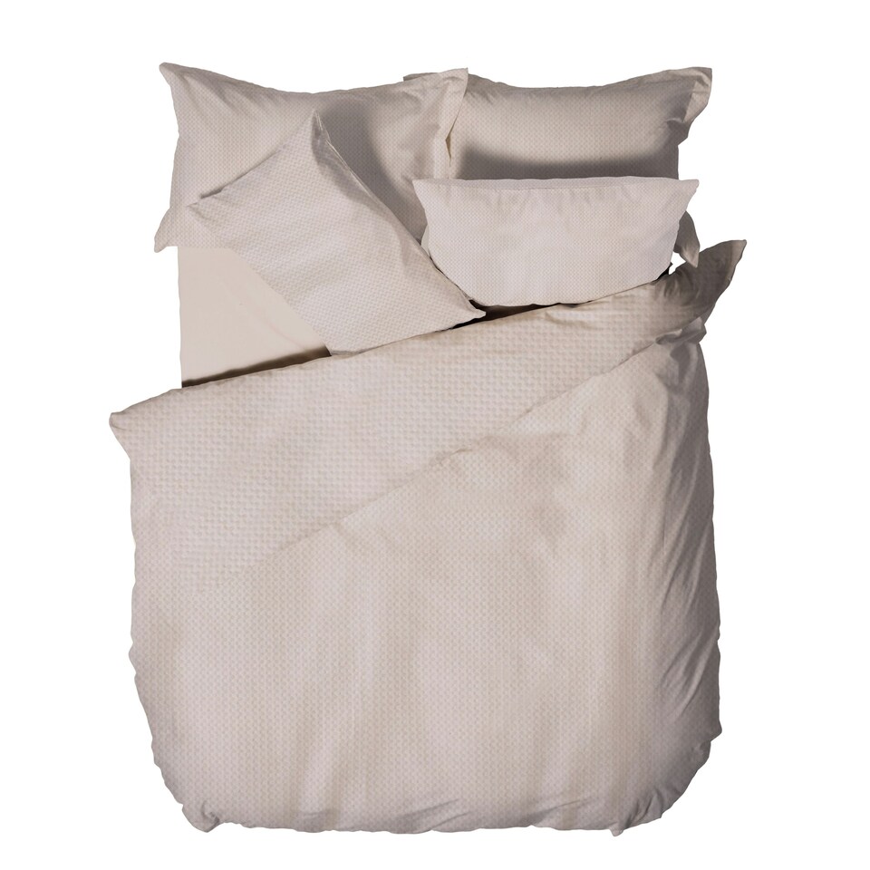 image 1 of Yard Waffle Textured King Duvet Cover Set