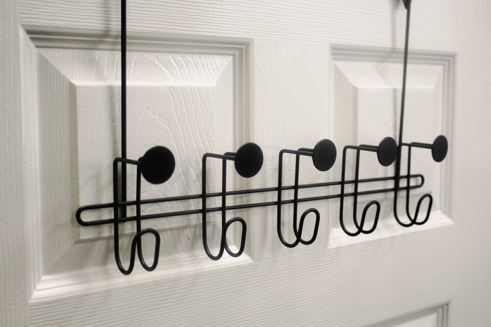 image 1 of Showerdrape Moretti Black Over Door Storage Hooks