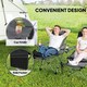 image 9 of Outsunny Set of 2 Reclining Camping Chairs Green | Olive Green, Grey