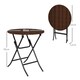 image 7 of Outsunny Foldable Outdoor Coffee Table, Metal Frame Rattan Side Table, Brown
