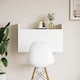 image 6 of HOMCOM Wall Mounted Table w/ Space Saving Storage Compartments for Home Office