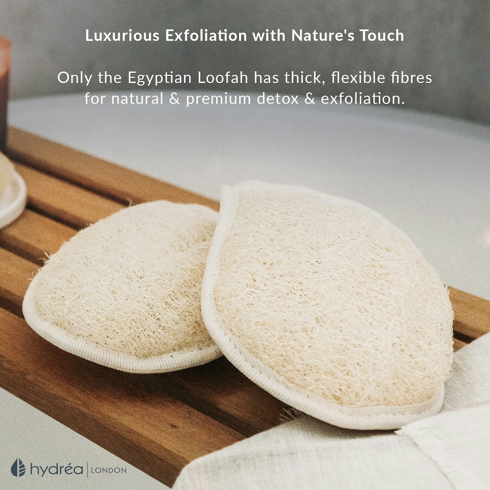 image 1 of Hydréa London Organic Egyptian Loofah Spa Mitt - Dual Sided - 2 Pack
