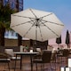 image 9 of Outsunny 2.7m Garden 24 LED Light Parasol Solar Outdoor Tilt Sun Umbrella Patio Club Party Event Manual Sun Shade w Hand Crank and 8 Ribs, Offwhite