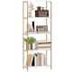 image 1 of HOMCOM 5-Tier Bookshelf, Modern Bookcase, Floor Standing Book Shelf with Metal Frame, Open Display Shelving Unit for Living Room, Home Office and Bedroom, White and Gold Tone | White | White and Gold Tone