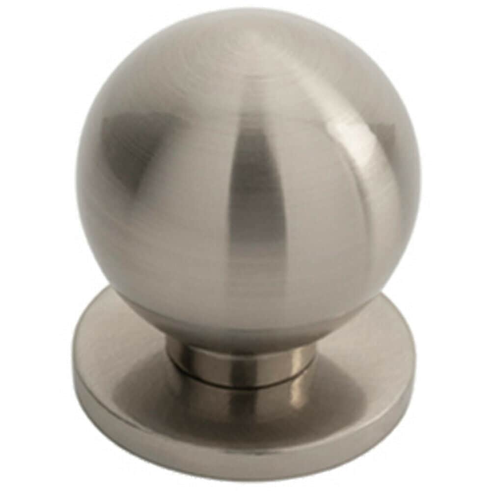 Loops Small Solid Ball Cupboard Door Knob 25mm Dia Satin Nickel Cabinet Handle in Metallics
