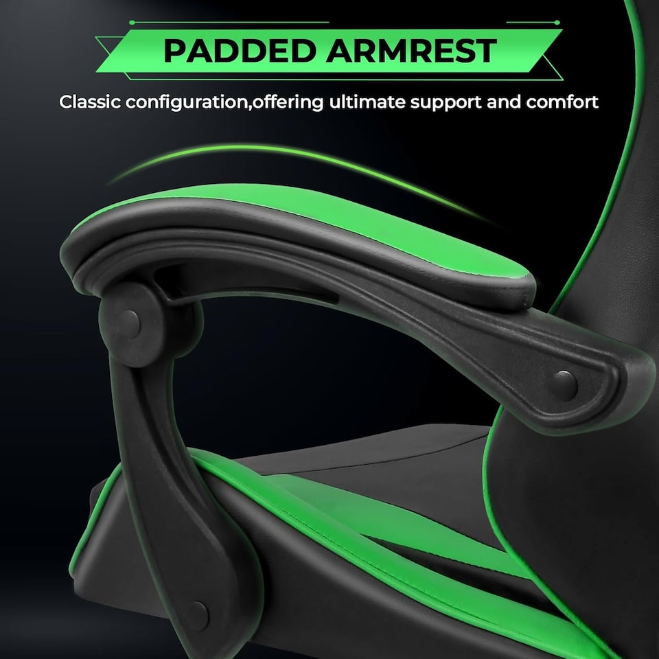 image 1 of Ergonomic Gaming Chair | Green | Green