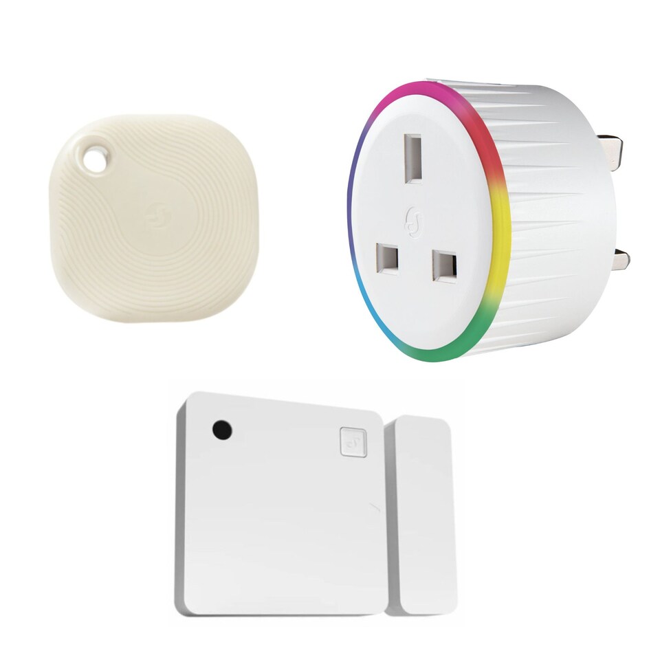 image 1 of Shelly BLU Door & Window Sensor, BLU Button Tough ZB Ivory & Plug Bundle