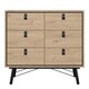 image 2 of Ry Small Double Chest of Drawers 6 Drawers in Jackson Hickory Oak
