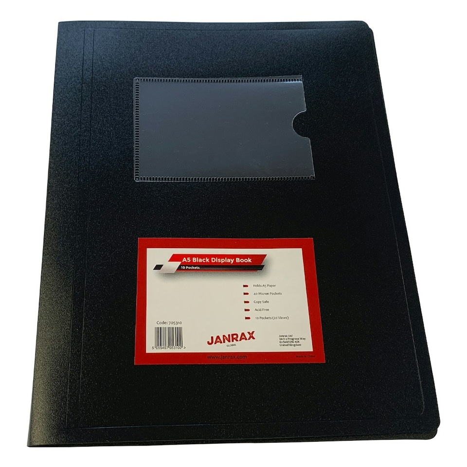 image 1 of A5 Black Flexible Cover 10 Pocket Display Book