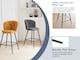 image 8 of SONARA Set of 2 Blended Woven Fabric Counter Height Bar Stools with Backrest | Grey