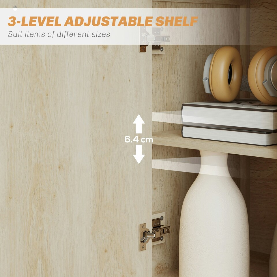 image 1 of HOMCOM Modern Sideboard Storage Cabinet for Living Room Dining Room Bedroom Yellow