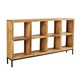 image 1 of Open Wide Bookcase Solid Wooden Mango Frame Iron Home Office Furniture Storage Brown