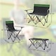 image 5 of Outsunny 4 Piece Foldable Camping Table and Chairs Set, Portable Picnic Table with 3 Chairs, Cup Holders and Carrying Bag, Outdoor Lightweight Table Set for BBQ, Picnic, Parties, Olive Green