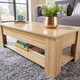 image 3 of Wooden Coffee Table With Lift Up Top Storage Area and Magazine Shelf | Brown