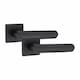 image 2 of Golden Grace 1 Pair Modern Lima Design Premium Door Handles on Square Rose in Matt Black Finish with 3" Ball Bearing Hinges and 2.5" Tubular Latch Black