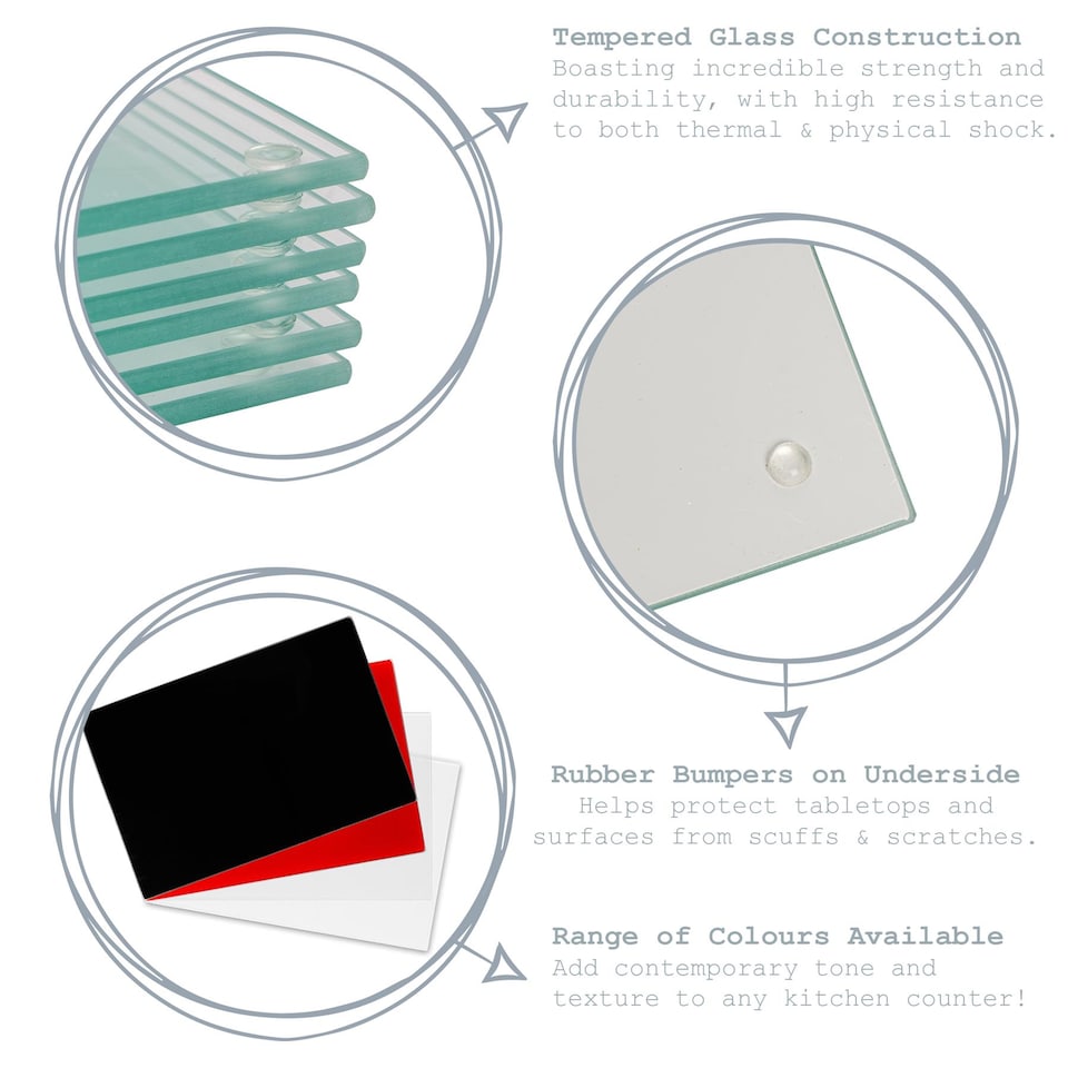 image 1 of Harbour Housewares Glass Square Coasters - 10cm - White - Pack of 6