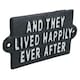 image 2 of They Lived Happy Ever After Sign Plaque Cast Iron Garden House Home Wall