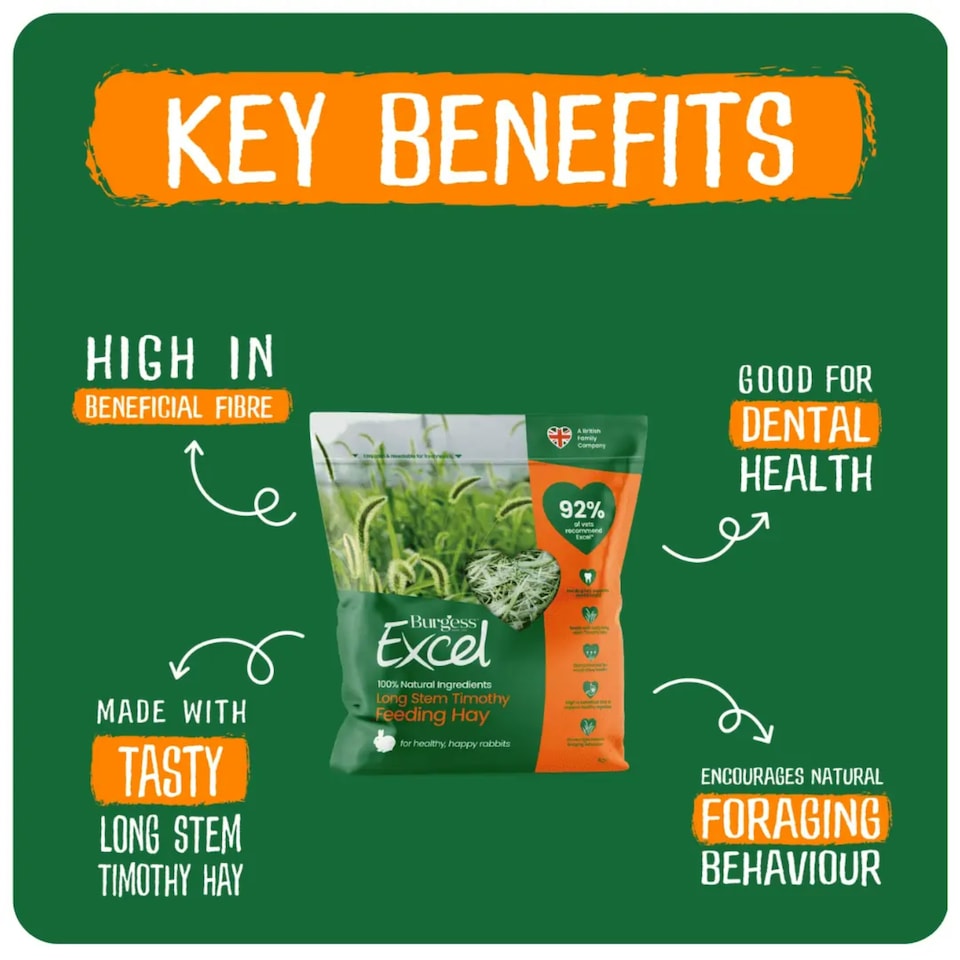 image 1 of Burgess Excel Long Stem Feeding Hay - 1KG
