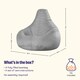 image 6 of Recliner Indoor Outdoor Bean Bag Grey Bean Bag Chair | Grey | Grey | 1
