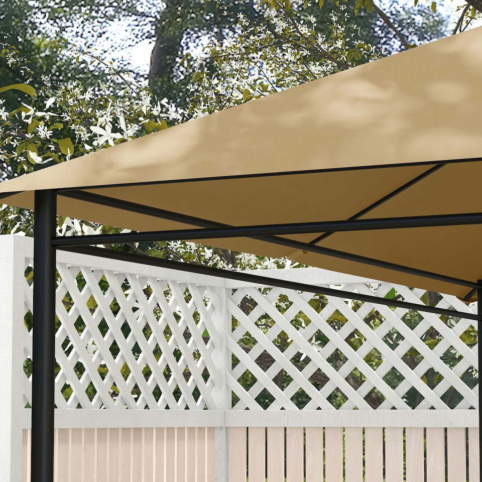 image 1 of Outsunny 3 x 4m Gazebo Canopy Replacement Gazebo Roof Cover, Khaki
