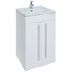 image 1 of 2-Door Floor Standing Bathroom Vanity Unit with Ceramic Basin 500mm Wide - White  - Brassware Not Included | White | White | 1