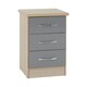 image 4 of Nevada 3 Drawer Bedside Cabinet White