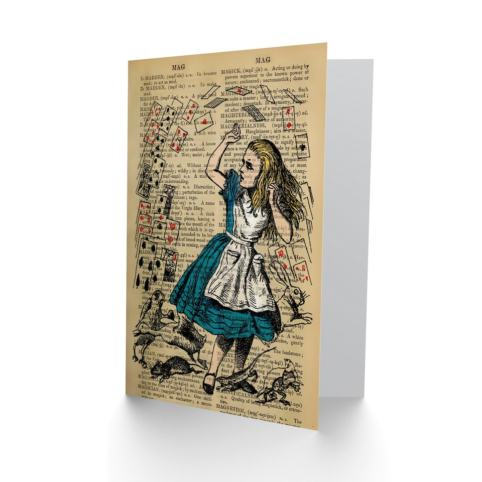 image 1 of Upcycle Dictionary Alice Wonderland Birthday Card