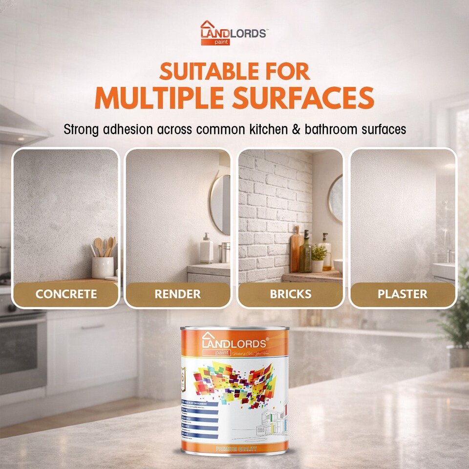image 1 of Landlords Paint - Kitchen & Bathroom Paint - Mould Resistant, Washable & Durable - Brown - 1L