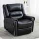 image 6 of Denver Bonded Leather Manual Recliner Stud Sofa Home Lounge Chair (Black)