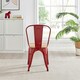 image 5 of Furniturebox 2x Colton 'Tolix' Style Red Metal Dining Chairs Wood Seat