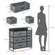 image 7 of HOMCOM 3-Tier Fabric Bedroom Dresser with 7 Foldable Drawers, Grey Grey