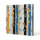 image 1 of Beautiful meadow flowers on candy colorful brush stripe (Canvas Print) 101 x 101 x 4cm