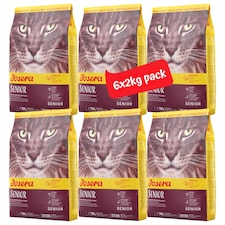 Josera Senior complete food for older cats | Easily digestible | Kidney support | Sensitive stomach | Gluten free | Anti-Hairball | Herbs & Fruits | 6x2kg