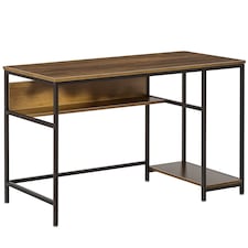 HOMCOM Home Office Computer Writing Desk Study Workstation w/ Storage, Brown