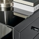 image 2 of Furniturebox Lexi Large Black Mirrored Bedside Table with 3 Drawers