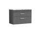 image 1 of Balterley Millwich Contemporary 2 Drawer Wall Hung Vanity Unit with Laminate Carrara Marble Worktop, 805mm