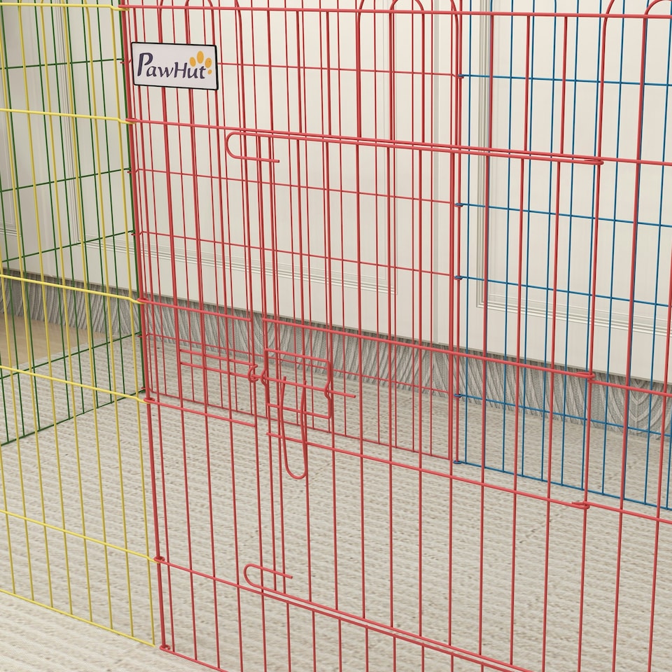 image 1 of PawHut Pet Playpen Dog Puppy Crate Kennel w/ Door, 60H x Φ156cm